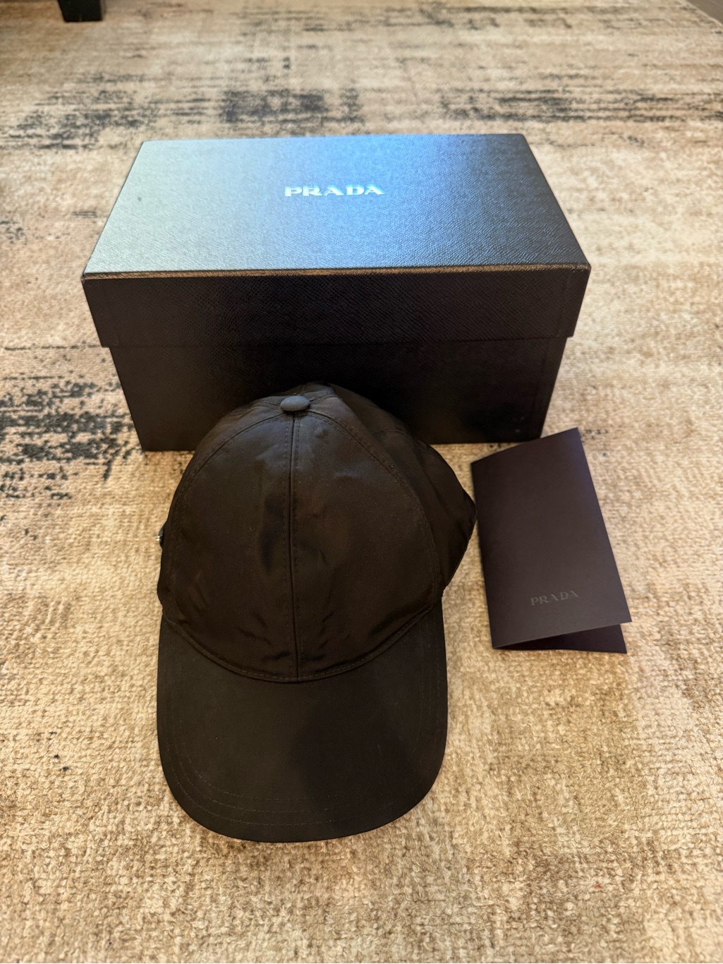 Prada Black Nylon Baseball Cap